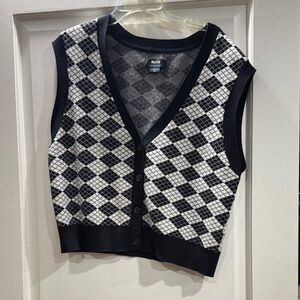 Anthroplogie Maeve  Black and White Knit Vest